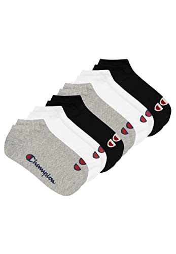 Champion 6 Paar Sneaker Socken Gr. 35-46 Unisex Sneaker Kurzsocken, Farbe:882 - grey/white/black, Socken & Strümpfe:35-38 von Champion