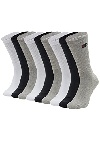 Champion 9 Paar Crew Socken Gr. 35-46 Unisex Tennissocken U24558, Farbe:002 - White/Grey/Black, Socken & Strümpfe:43-46 von Champion