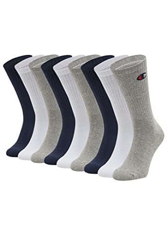 Champion 9 Paar Crew Socken Gr. 35-46 Unisex Tennissocken U24558, Farbe:White/Blue/Grey, Socken & Strümpfe:35-38 von Champion