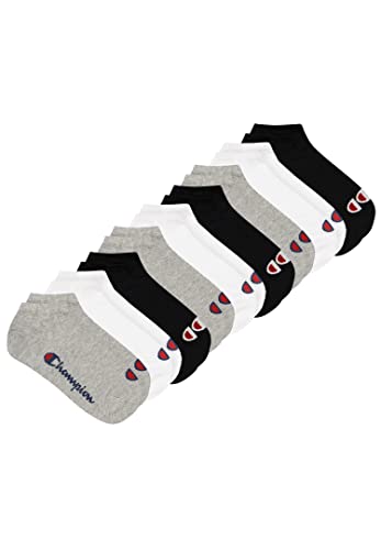 Champion 9 Paar Sneaker Socken Gr. 35-46 Unisex Sneaker Kurzsocken, Farbe:882 - grey/white/black, Socken & Strümpfe:35-38 von Champion