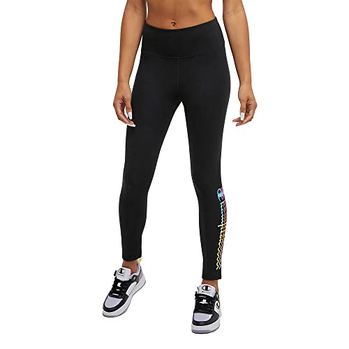 Champion Damen-Leggings, Schwarzes, gewelltes Ombré-Motiv, S von Champion