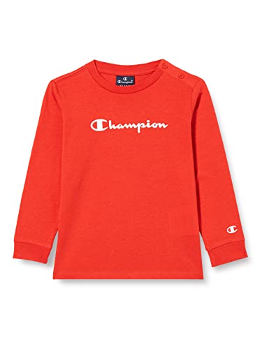 Champion Baby-Jungen American Classics-TD L-S Kurzarm Shirt, Lava Rot, 6 Monate von Champion