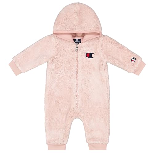 Champion Baby - Jungen Legacy American Classics TD - Newborn Hooded Rompers Polar Teddy Playsuit, Rosa, von Champion