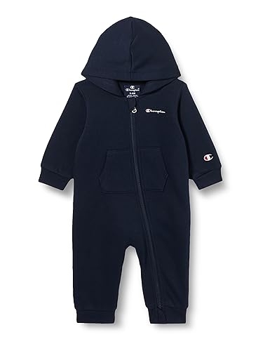 Champion Baby-Jungen Legacy American Classics TD-Newborn Hooded Rompers Powerblend Fleece Playsuit, Blu Marino, 12 Monate von Champion