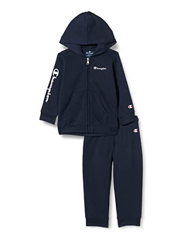 Champion Baby-Jungen Legacy American Classics-Ultra Light Powerblend Terry Hooded Full Zip Trainingsanzug Kinder, Blu Marino, 6 MESI von Champion