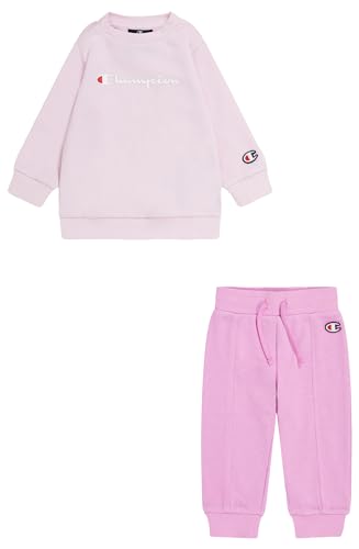 Champion Baby-Jungen Legacy Icons Td-Newborn Ultralight Powerblend Terry Crewneck Komplett, Rosa Drage/Rosa Cyclamino, 80 von Champion