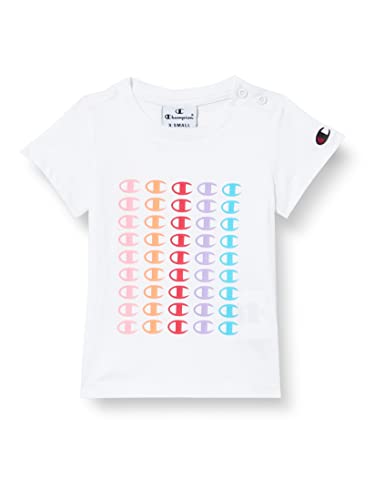 Champion Baby-Mädchen Legacy American Classics-Multi-Logo S/S Kurzarm Shirt, Bianco, 9 MESI von Champion