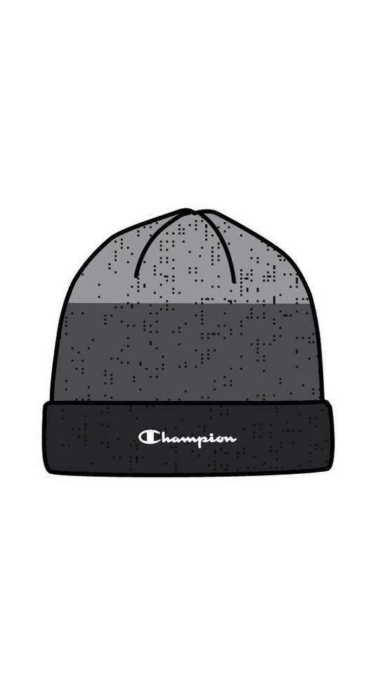 Champion Beanie Legacy Knit horizontal geschreift mit Schriftzug schwarz Kinder 1er von Champion