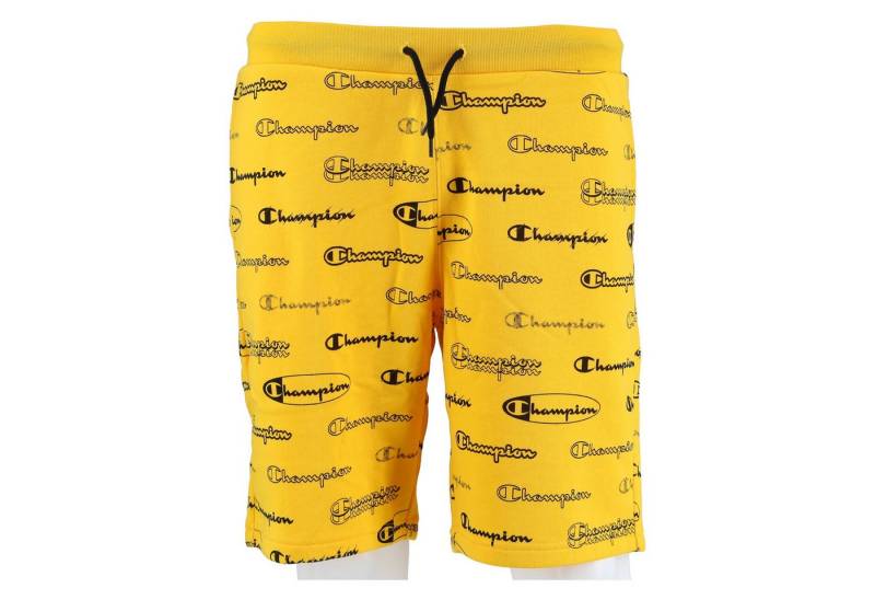 Champion Bermudas Freizeithose (Baumwolle) Allover Script-Print kurz gelb Kinder von Champion