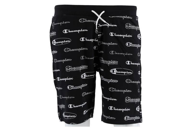 Champion Bermudas Freizeithose (Baumwolle) Allover Script-Print kurz schwarz Jungen von Champion