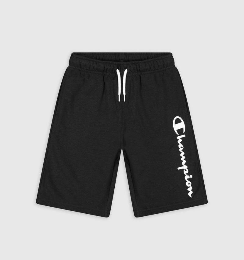 Champion Bermudas Freizeithose (Baumwolle) mit Logo-Schriftzug kurz schwarz Jungen von Champion