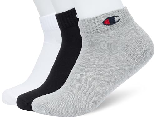 Champion Unisex Basics 3pk Quarter Socken, Hellgrau Meliert, 43-46 EU von Champion