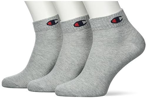 Champion Core Socks 3PP Quarter, Grau Melange Hell & Blau, 39-42 EU (6-8 UK) Unisex - Erwachsene -FW23, Grigio Melange Chiaro & Blu von Champion