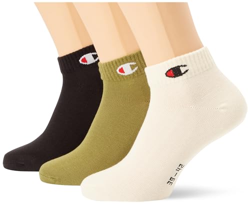 Champion Core Socks 3PP Quarter Socken, Grün/Sand/Schwarz (GS573), 43-46 Unisex - Erwachsene, Grün/Sand/Schwarz (GS573) von Champion
