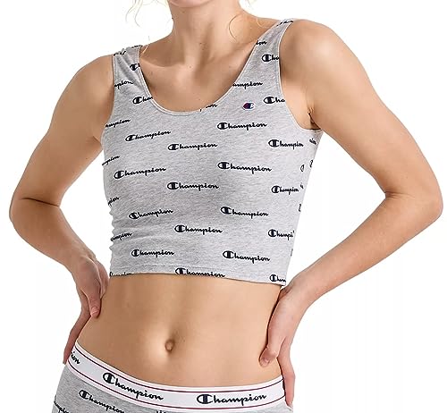 Champion Cotton Stretch Double Dry Workout Yoga Tank Crop Top Shirts für Frauen (Größe S bis XXL), Oxford Script, Klein von Champion