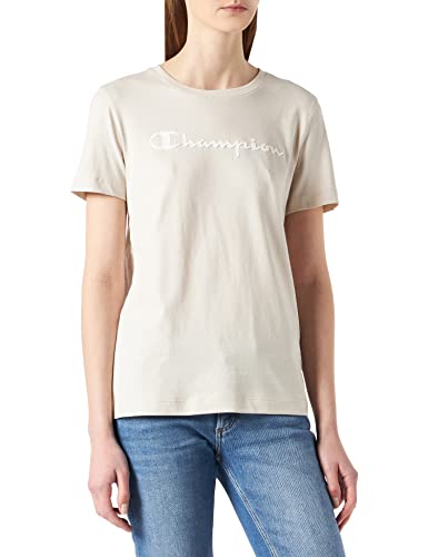 Champion Damen Legacy American Classics Logo Regular S/S T-Shirt, Taupe, M von Champion