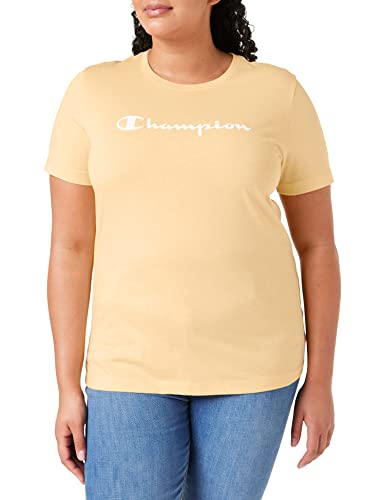Champion Damen American Classics-Big Logo S-S T-Shirt, Hellgelb, M von Champion