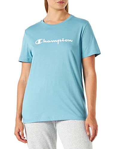 Champion Damen American Classics-Big Logo S-S T-Shirt, Türkis, S von Champion