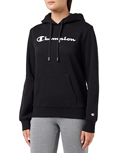 Champion Damen American Classics Fleece-Big Logo Kapuzenpullover, Schwarz, S von Champion
