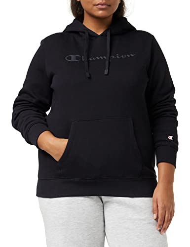 Champion Damen American Classics Fleece-Big Logo Kapuzenpullover, Schwarz Ton in Ton, L von Champion