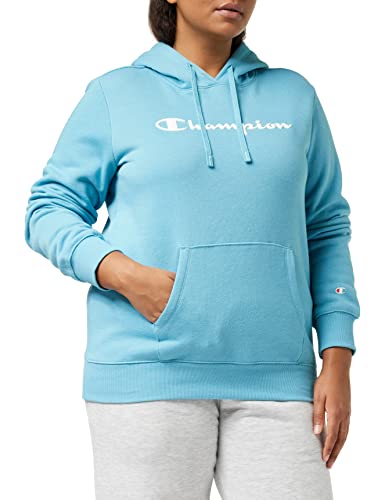 Champion Damen American Classics Fleece-Big Logo Kapuzenpullover, Türkis, M von Champion