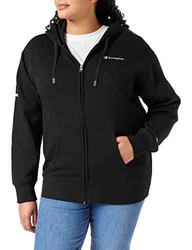 Champion Damen American Classics Oversize Full Zip Kapuzenpullover, Schwarz, S von Champion