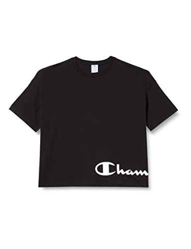 Champion Mädchen Color Block- Dress L-s T-Shirt, Schwarz, XS von Champion