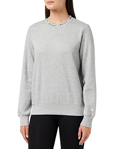 Champion Damen American Classics-Small Script Logo Crewneck Kapuzenpullover, Hellgrau meliert, S von Champion