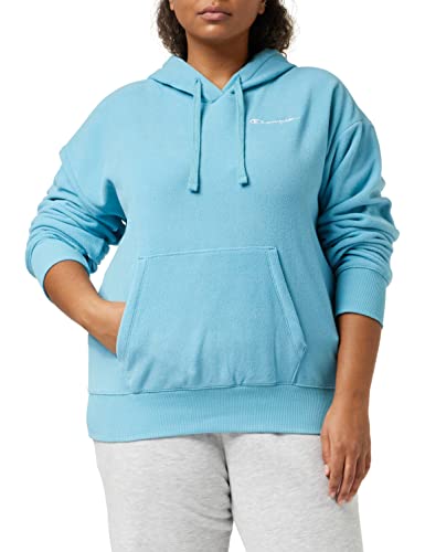 Champion Damen American Classics-Small Script Logo Polar Fleece Hooded Sweatshirt, Türkis, XL von Champion