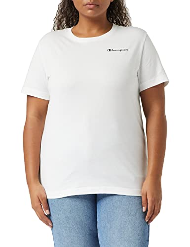 Champion Damen American Classics-Small Script Logo S-S T-Shirt, Weiß, L von Champion