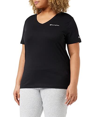 Champion Damen American Classics V-Neck T-Shirt, Schwarz, XS von Champion