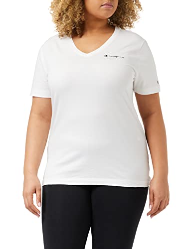 Champion Damen American Classics V-Neck T-Shirt, Weiß, L von Champion