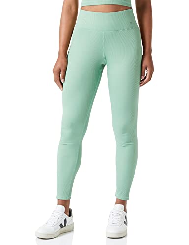 Champion Damen Athletic C-Sport Quick Dry 2x2 Stretch Rib High Waist Yoga Leggings, Pastellgrün, L von Champion