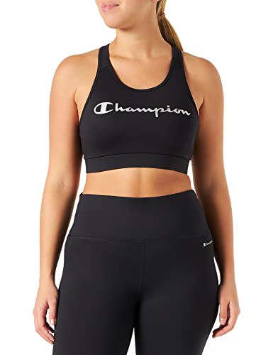 Champion Damen Athletic C-Tech Quick Dry Metallic Logo Medium Support Sport-BH, Schwarz, X-Large von Champion