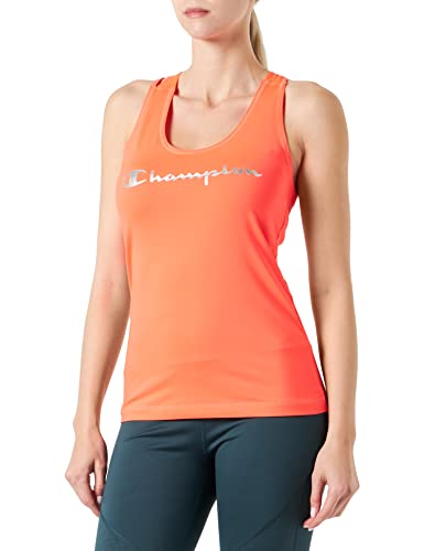 Champion Damen Athletic C-tech Quick Dry Metallic Logo Unterhemd, Erdbeerrose, M EU von Champion