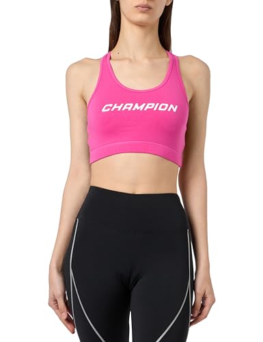 Champion Damen Athletic Club W-Light Support Script Logo Sport-BH, Himbeerrosa, M von Champion