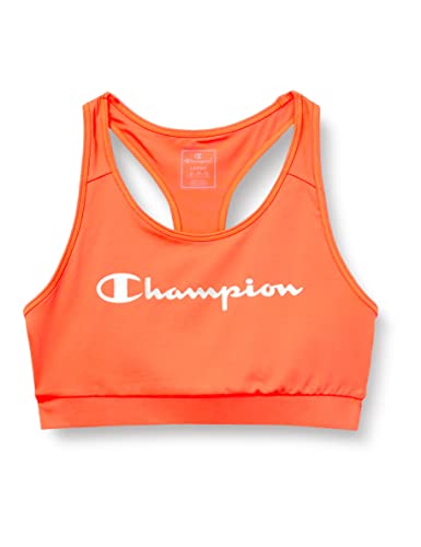 Champion Damen C-Tech-Quick Dry Metallic Small Logo Square Neck Medium Support Sport-BH, Blickdicht, Schwarz, S von Champion