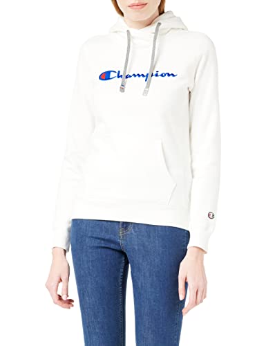 Champion Damen Classic Logo Hooded Sweatshirt Kapuzenpullover, Weiß, M von Champion