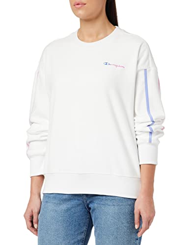 Champion Damen Color Story Small Script Logo Crewneck Kapuzenpullover, Weiß, S von Champion