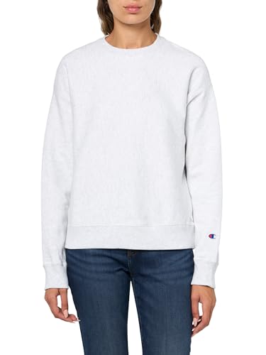 Champion Damen Crewneck, Reverse Weave Pullover for Women Sweatshirt, Silbergrau, M von Champion