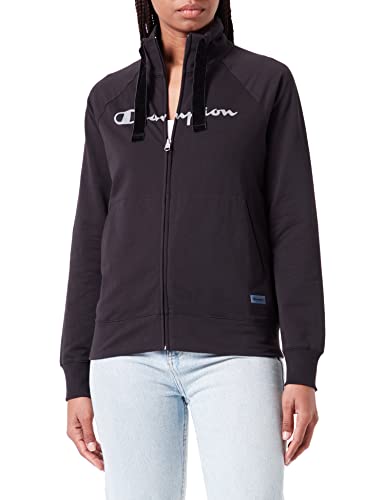 Champion Damen Easywear 2.0 Full Zip High Neck Kapuzenpullover, Schwarz, S von Champion