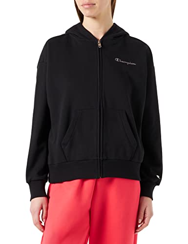 Champion Damen Eco Future Terry Full Zip Kapuzenpullover, Schwarz, S von Champion