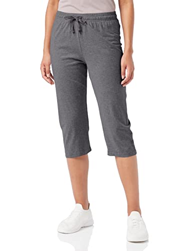 Champion Damen Everyday Cotton Capris Damen Kordelzug Cropped Sweatpants Caprihose 45,7 cm, Dunkelgrau, X-Groß von Champion