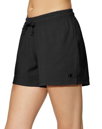 Champion Damen Jersey-Shorts, Bequeme Shorts für Frauen, leichte Shorts aus 100% Baumwolle, 12,7 cm, Schwarz, Klein von Champion