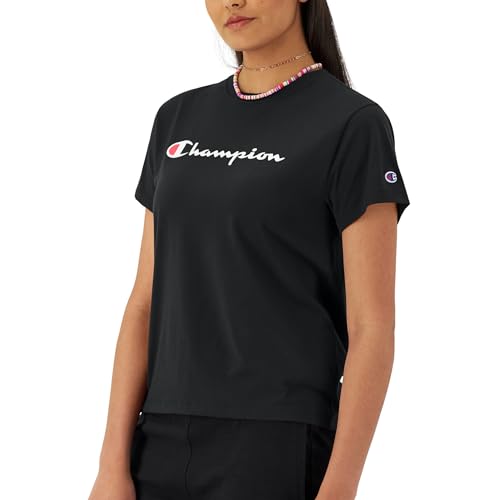 Champion Damen Klassisches T-Shirt, Black-y08113, S von Champion