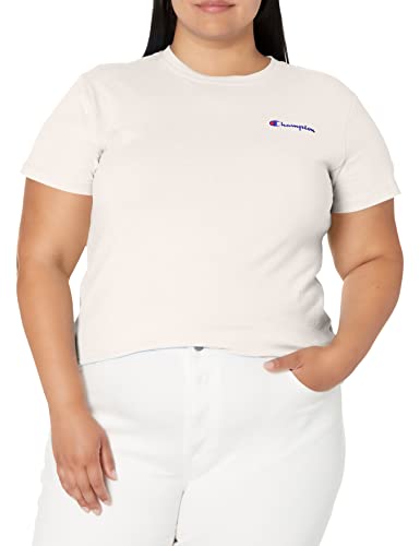 Champion Damen Klassisches T-Shirt, Weiß, Groß von Champion