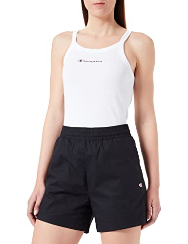 Champion Damen Legacy American Classics Cotton Stretch Popeline High Waist Regular Shorts, Schwarz, M von Champion