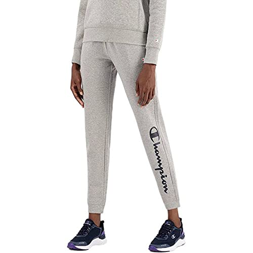 Champion Damen Legacy American Classics Fleece Big Logo Rib Cuff Trainingshose, Grigio Melange Chiaro, L von Champion