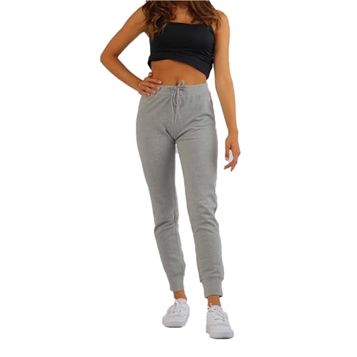 Champion Damen Legacy American Classics Fleece C-Logo Rib Cuff Trainingshose, Hellgrau meliert, XS von Champion