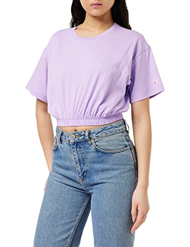 Champion Damen Legacy American Classics Logo Crop Boxy S/S T-Shirt, Lavendel, Medium von Champion